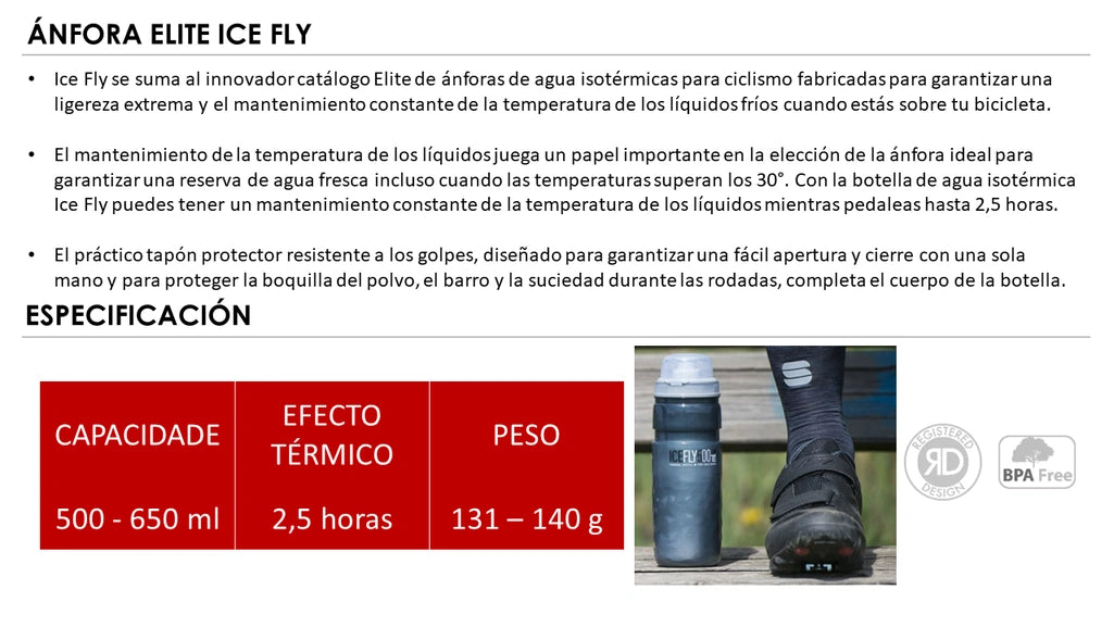 ANFORA TERMICA ELITE ICE FLY HUMO 500ML