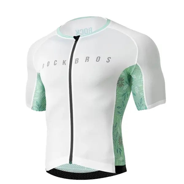 Jersey Rockbros Blanco verde menta con hojas