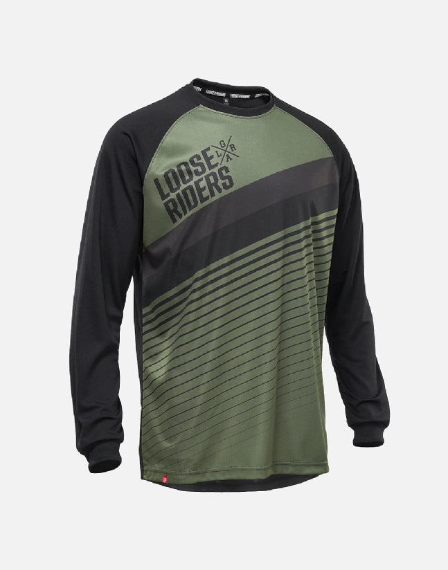 JERSEY MANGA LARGA LOOSE RIDERS SLANT OLIVE