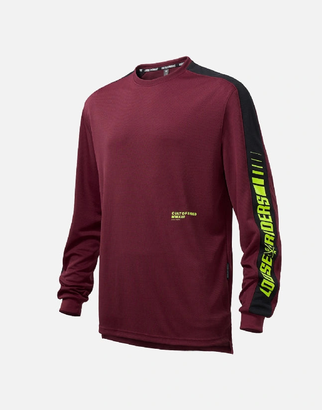 Jersey Manga Larga Loose Riders Retro Burgundy
