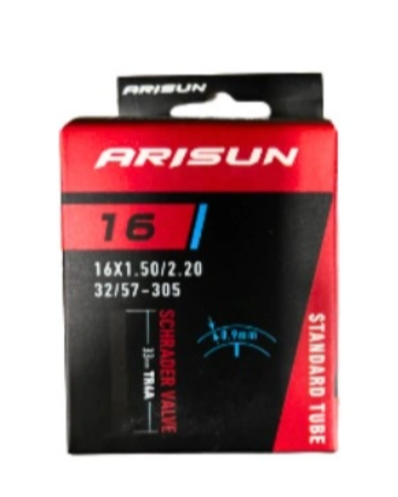 CAMARA MTB ARISUN 16X1.5/2.2 VALVULA Schrader (Americana) 33MM