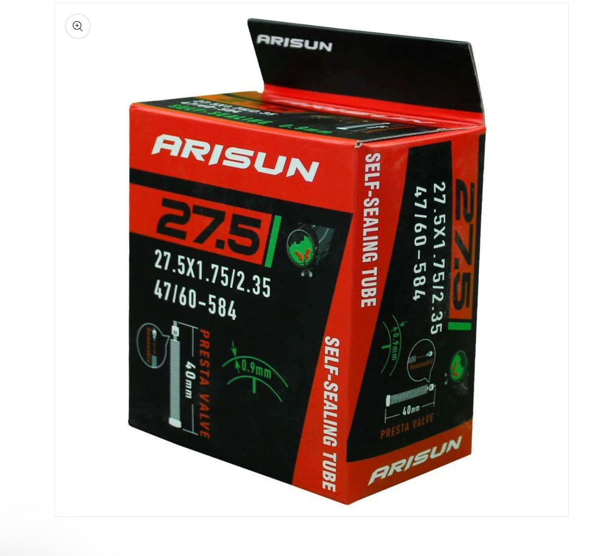 CAMARA MTB ARISUN 27.5X1.75.2.35 VALVULA Presta (Francesa) 40MM AUTOSELLABLE SHIMANO
