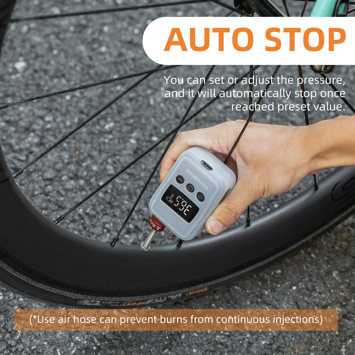 MINIBOMBA DE AIRE ELÉCTRICA ROCKBROS HW140 (150 PSI, 500 MAH)