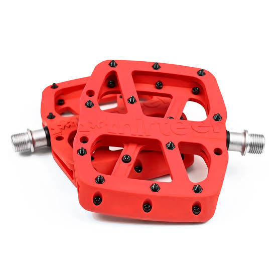 Pedal E*thirteen Base Flat Pedal Composite Body 22p rojo