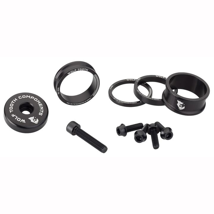 WOLFTOOTH JUEGO DE ESPACIADORES Y TORNILLOS BLING KIT NEGRO