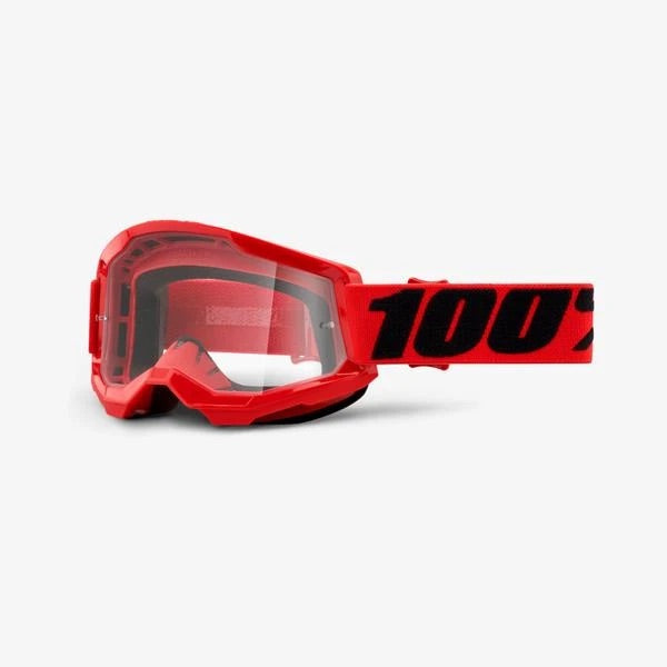 GOGGLE 100% STRATA 2 RED - CLEAR LENS