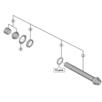 EJE COMPLETO PARA FH.M7010.B.FH.M618.B SHIMANO