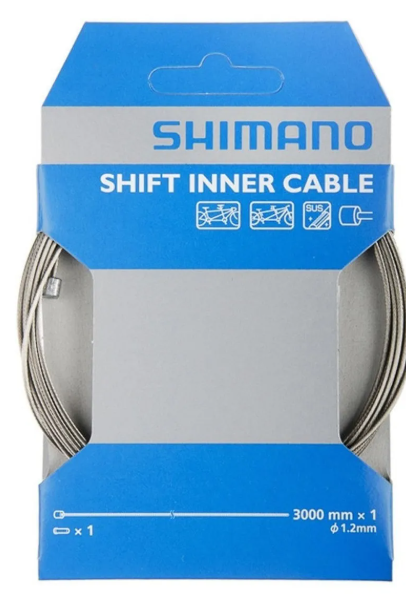 Cable de cambio Shimano para tándem de acero inoxidable de 1,2 x 3000 mm