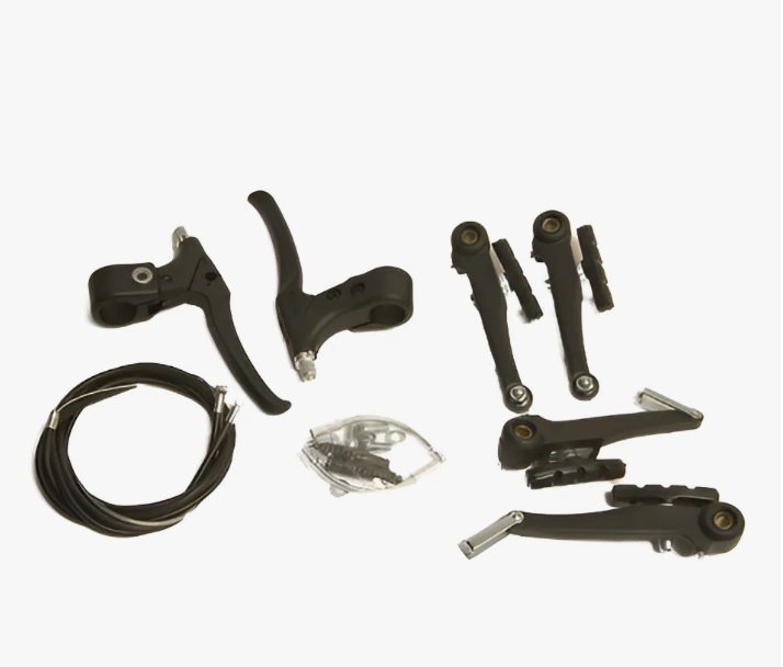 FRENO V ACERO NEGRO COMPLETO CON CABLES FORZA