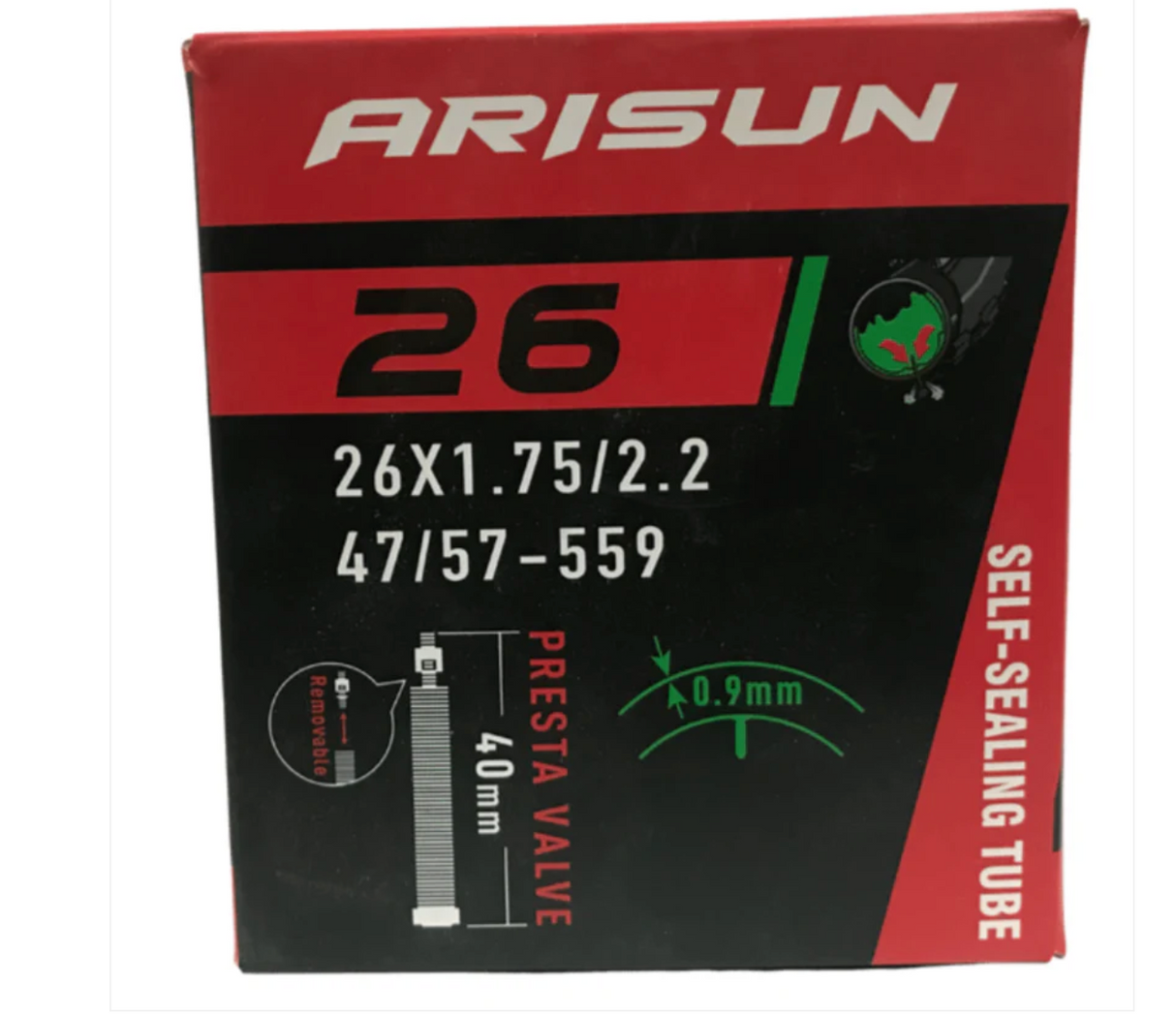 CAMARA MTB ARISUN 26X1.75.2.2 VALVULA Presta (Francesa) 40MM AUTOSELLABLE SHIMANO