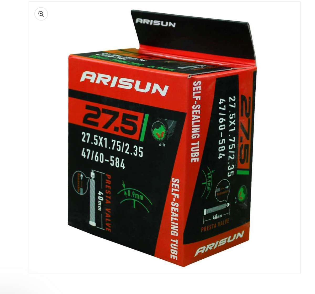 CAMARA MTB ARISUN 27.5X1.75.2.35 VALVULA Presta (Francesa) 40MM AUTOSELLABLE SHIMANO