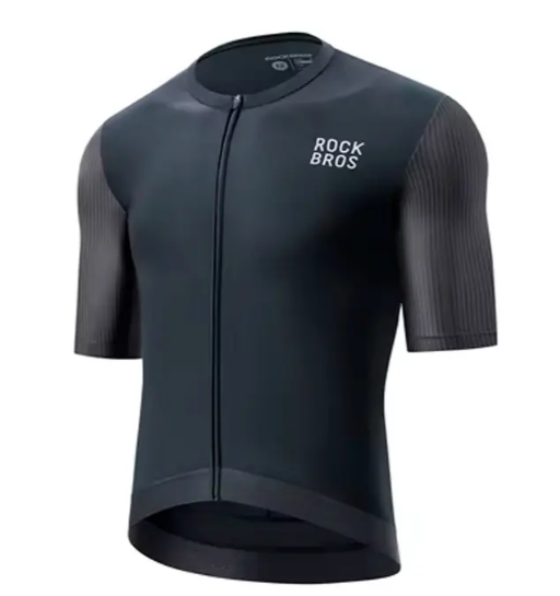 Jersey Rockbros Negro Letras Gris Reflejante