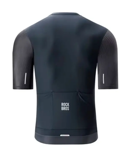 Jersey Rockbros Negro Letras Gris Reflejante