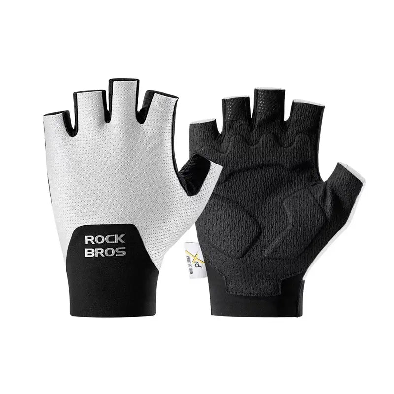Guantes Rockbros Blancos Dedos cortos